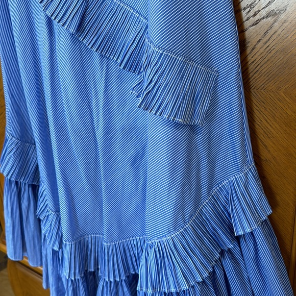 Chicwish  RUFFLE TIERED FRILL HEM SKIRT IN BLUE STRIPES, size S - Picture 14 of 17